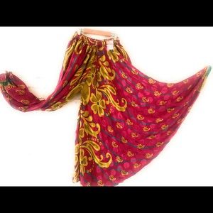 Recycled silk casual pant skirt one size belly nance wide leg summer skirt